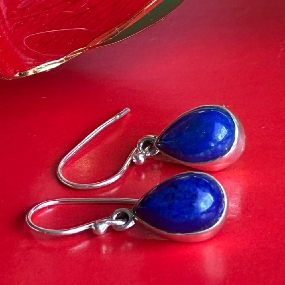 Elegant Blue and Silver Teardrop Earrings